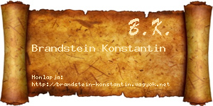Brandstein Konstantin névjegykártya